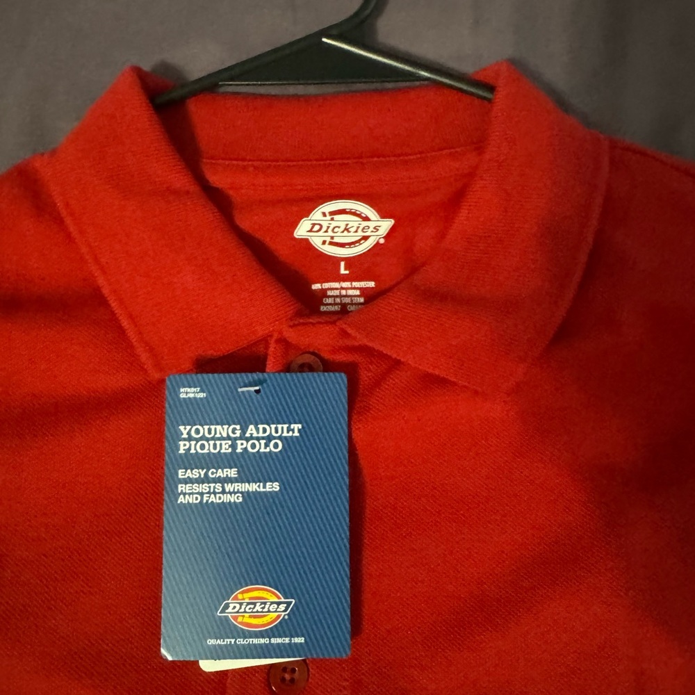 Dickies Red Pique Polo Shirt